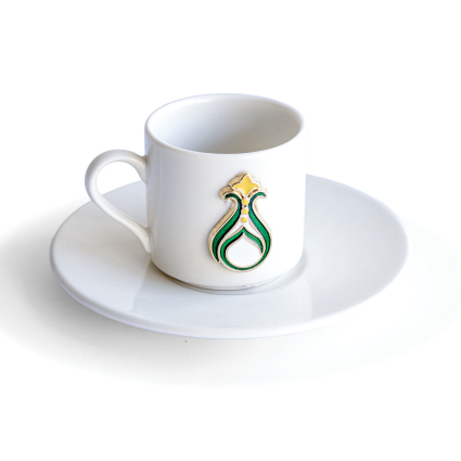 2 Kişilik 4 Parça Porselen Krem Kahve Fincan Takımı Zamak Dekorlu - 3