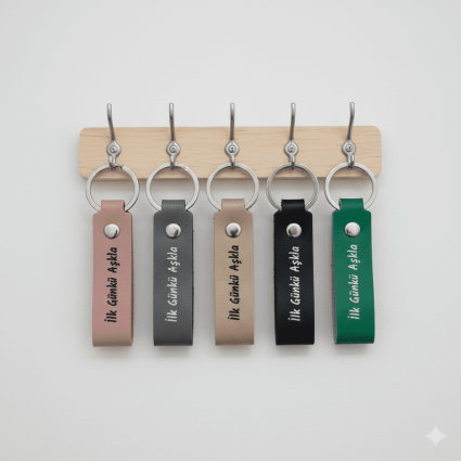 5 Adet Serhendi Logolu Renkli Suni Deri Anahtarlık Seti - Serhendi Logolu Ürünler