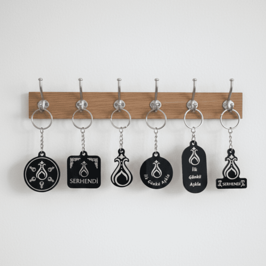 6 Adet Serhendi Logolu Pleksi Anahtarlık Seti - 1