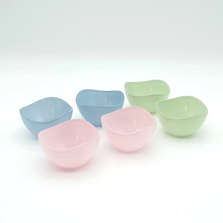 6'lı Renkli Mini Cam Sosluk, Reçellik, Çerezlik Kase 45mm 65cc M2 - 1