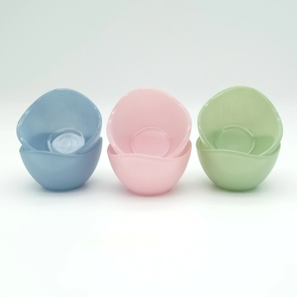 6'lı Renkli Mini Cam Sosluk, Reçellik, Çerezlik Kase 45mm 65cc M2 - 4