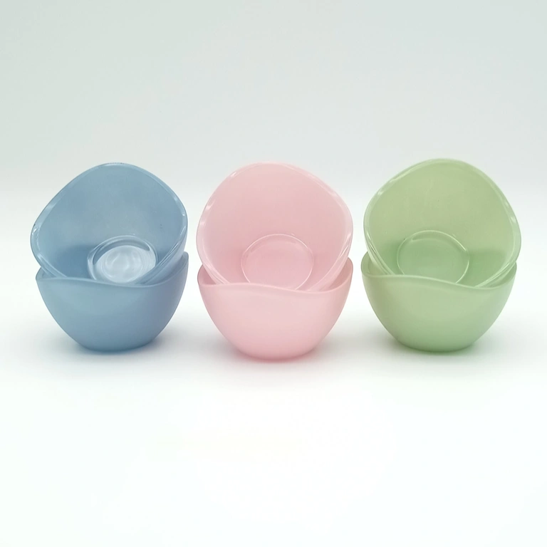 6'lı Renkli Mini Cam Sosluk, Reçellik, Çerezlik Kase 45mm 65cc M2 - 4