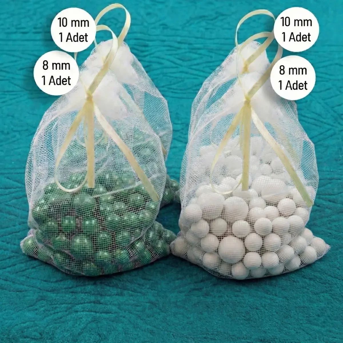 4'lü Hatme Taşı Seti, 2 Adet Yeşil Büyük ve Küçük, 2 Adet Beyaz Büyük ve Küçük Hatme Taşı Seti