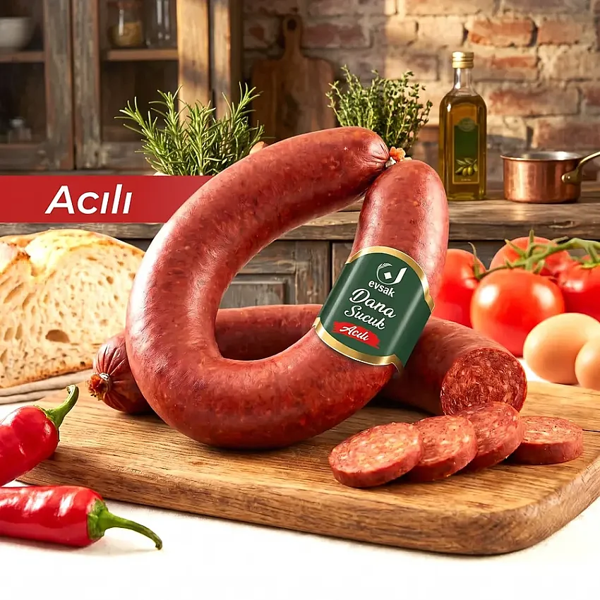 Acılı Evsak Dana Kangal Sucuk Fermente 400-449 Gr - 1