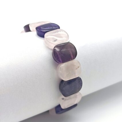 Ametist Pembe Kuvars Doğal Taş Bileklik RM2 - Logosuz Ürünler