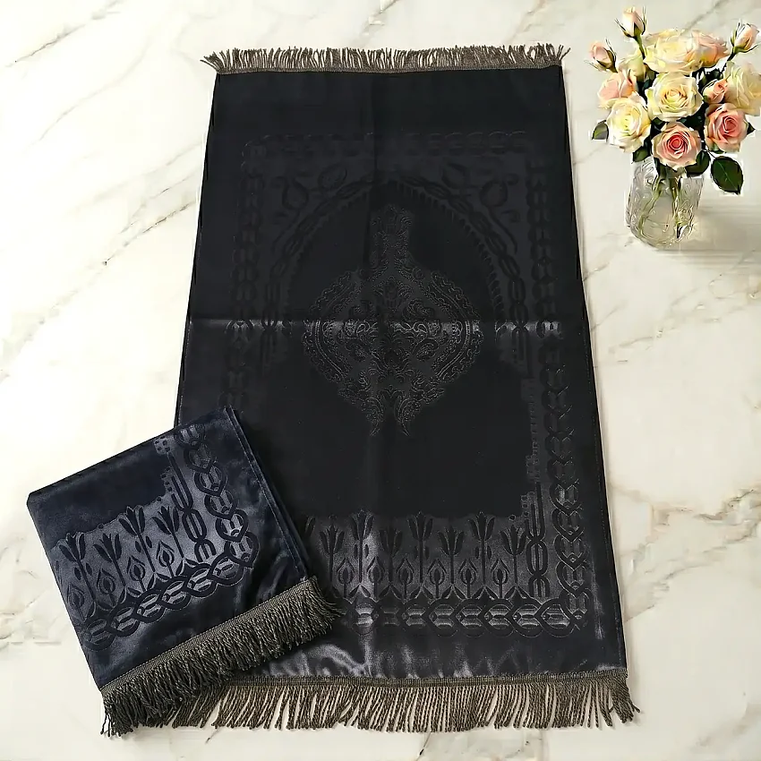 Astarlı Süngerli Kalın Platinyum Seccade 68x115 650 Gr Lacivert M1 - 1