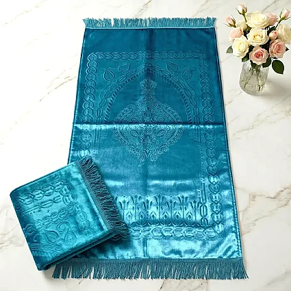 Astarlı Süngerli Kalın Platinyum Seccade 68x115 650 Gr Mavi M1