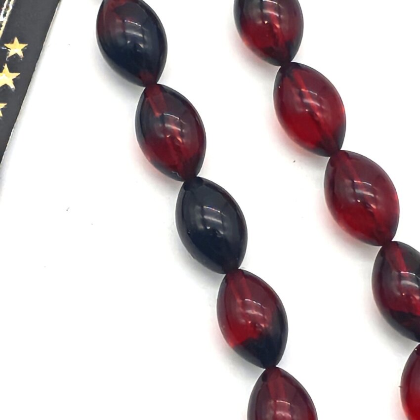 Ateş Kehribar Bordo Arpa Kesim Tesbih HA4 - 2
