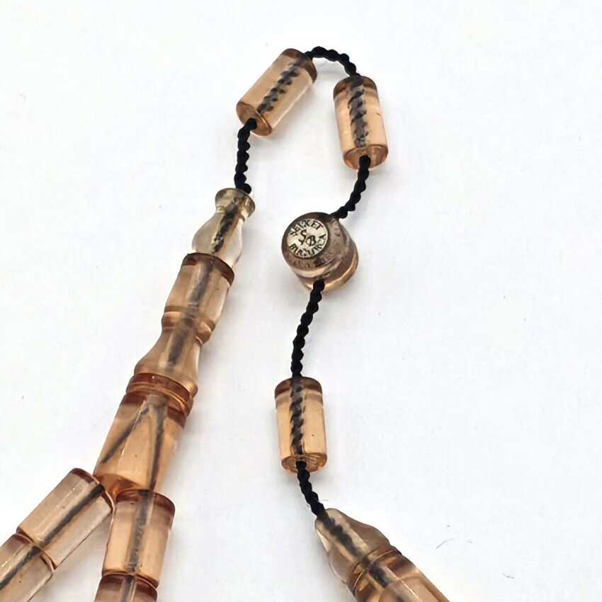 Ateş Kehribar Şeffaf Kesme Tesbih SB2 - 3