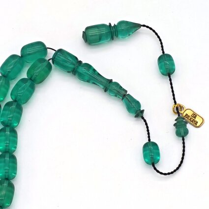 Ateş Kehribar Yeşil Kapsül Kesim Tesbih iB2 - Logosuz Ürünler (1)