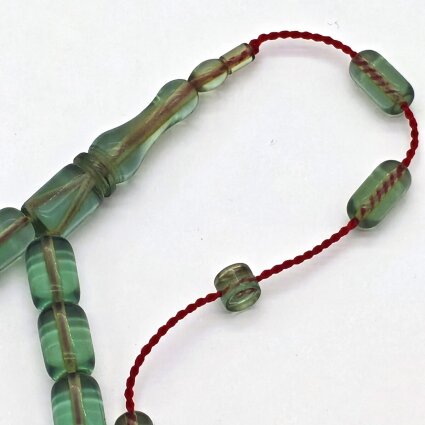 Ateş Kehribar Yeşil Kapsül Kesim Tesbih SB4 - Logosuz Ürünler (1)