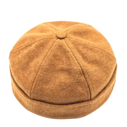 Ayarlanabilir Hardal Kaşe - Takke - Kısa Yünlü - Kışlık M1 (1)