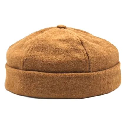 Ayarlanabilir Hardal Kaşe - Takke - Kısa Yünlü - Kışlık M1