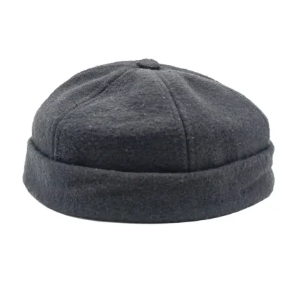 Ayarlanabilir Siyah Kaşe - Takke - Kısa Yünlü - Kışlık M1