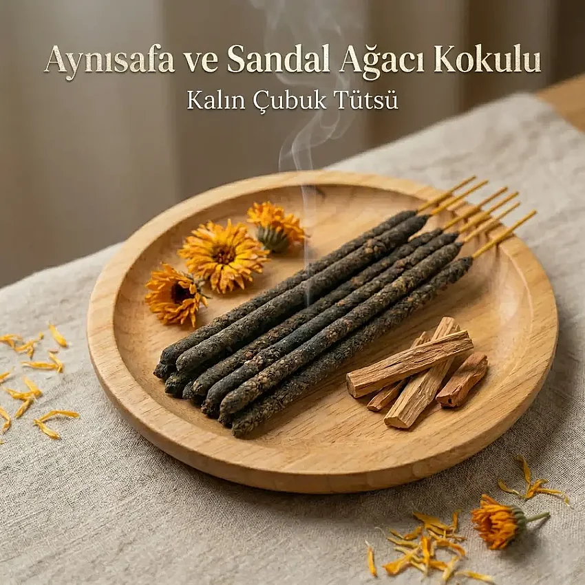 Aynısafa ve Sandal Ağacı Kokulu Kaliteli Kalın Çubuk Tütsü - 1