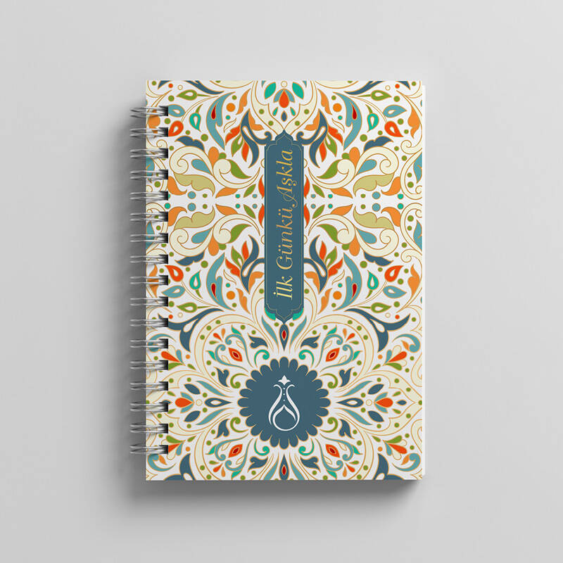 Renkli Motifli Temalı Defter - İlk Günkü Aşkla - Serhendi Logolu - Bahar Temalı M5 - 1