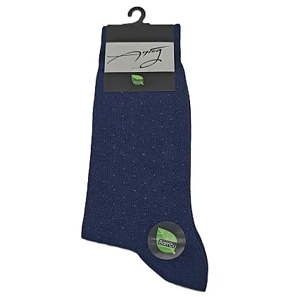 Bambu Erkek Soket Çorap Desenli 41-45 Açık Mavi