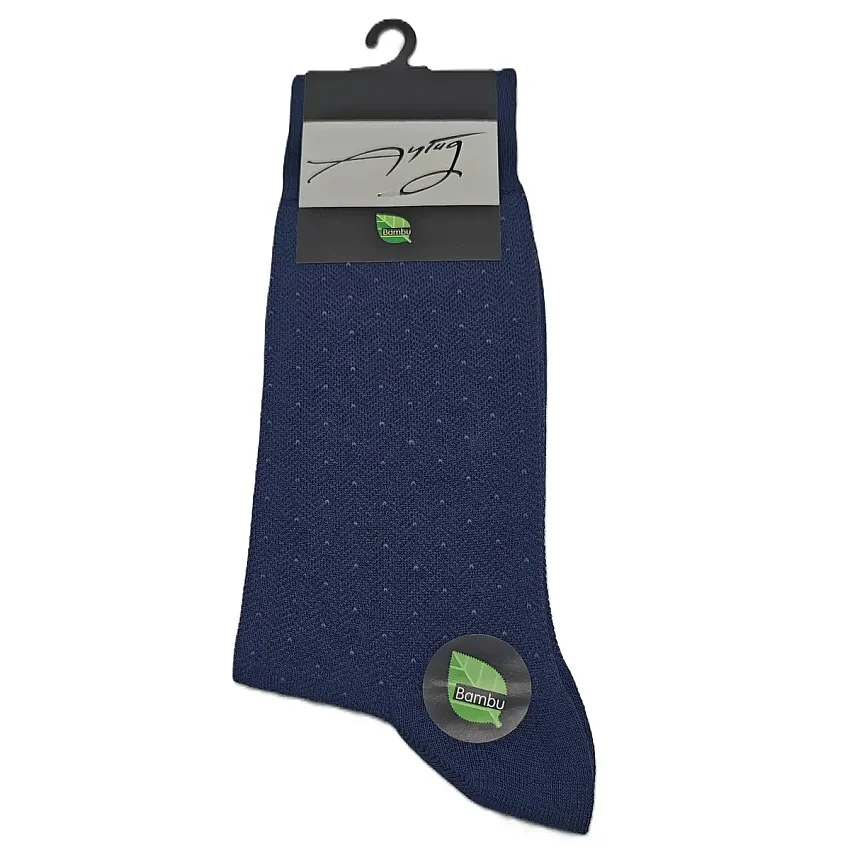 Bambu Erkek Soket Çorap Desenli 41-45 Açık Mavi - 1