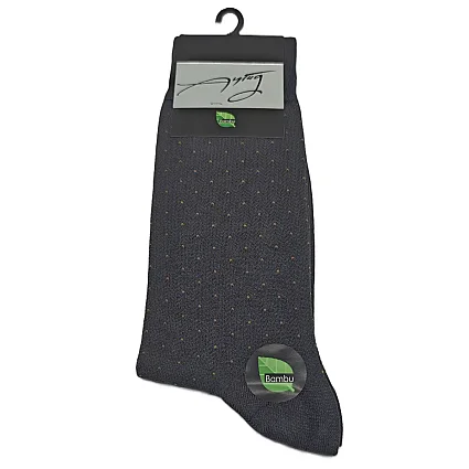 Bambu Erkek Soket Çorap Desenli 41-45 Füme