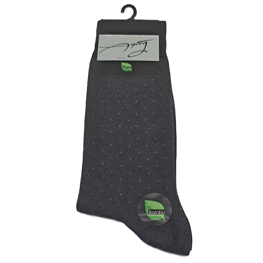 Bambu Erkek Soket Çorap Desenli 41-45 Füme - 1