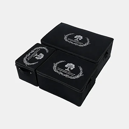 Bazaaltı Keçe Sandık 3'lü Set Mini Maxi Mega Siyah - 4
