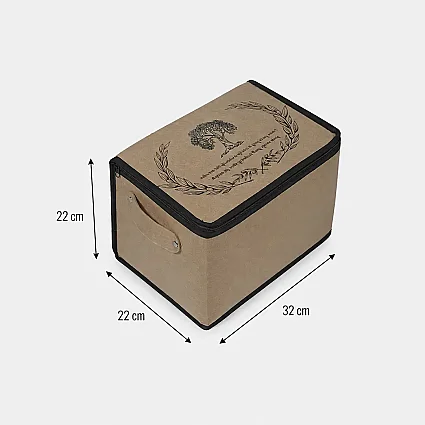 Bazaaltı Keçe Sandık Mini Bej