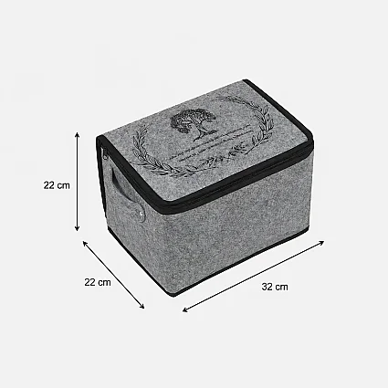 Bazaaltı Keçe Sandık Mini Gri