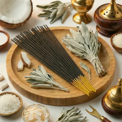 Beyaz Adaçayı Hindistan Cevizi Çubuk Tütsü 25 Gr