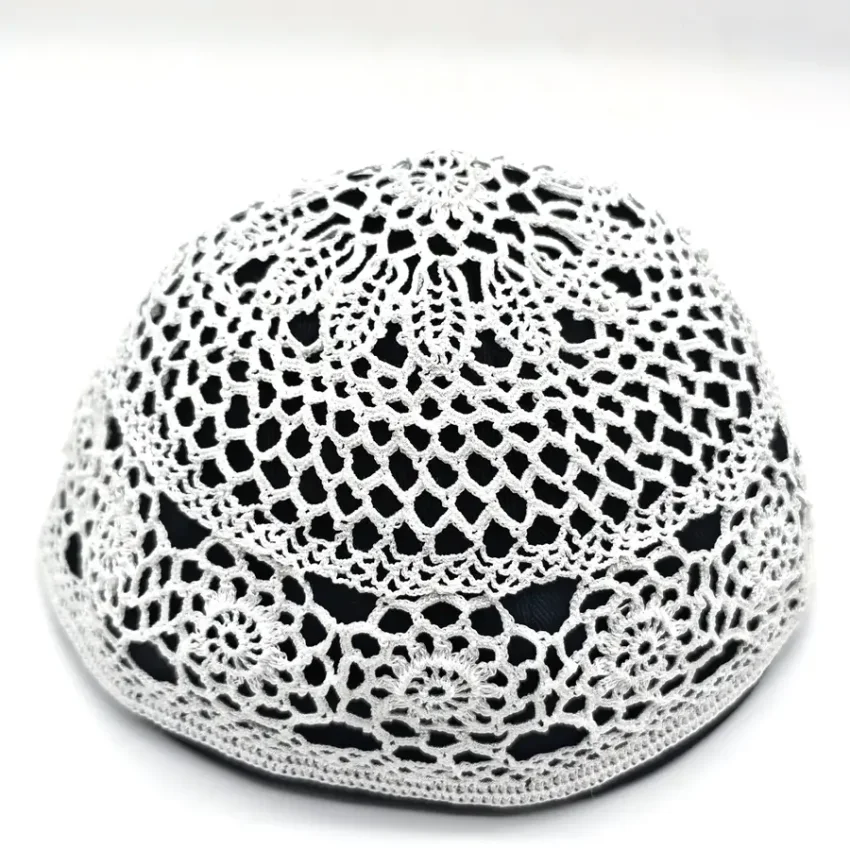 Beyaz El Örgü Takke - Tığ İşi Örme - M1 43B - 1