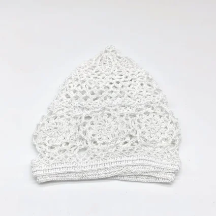 Beyaz El Örgü Takke - Tığ İşi Örme - M1 48B - 3