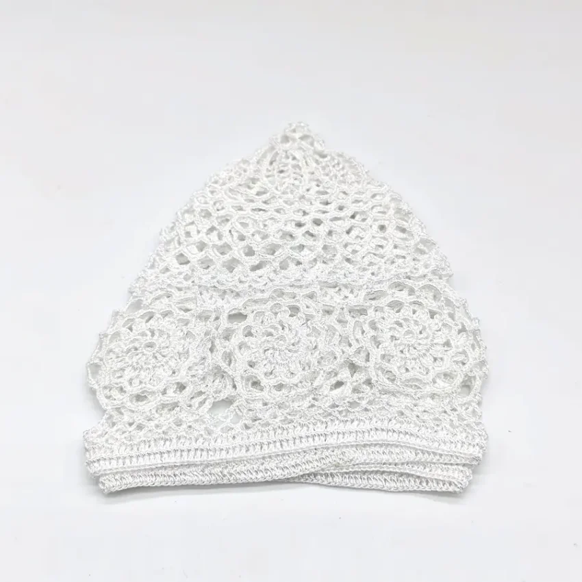 Beyaz El Örgü Takke - Tığ İşi Örme - M1 48B - 3