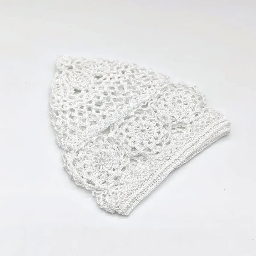 Beyaz El Örgü Takke - Tığ İşi Örme - M1 48B - 2