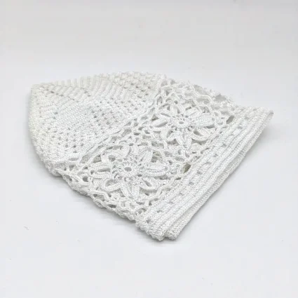 Beyaz El Örgü Takke - Tığ İşi Örme - M2 50B - 3