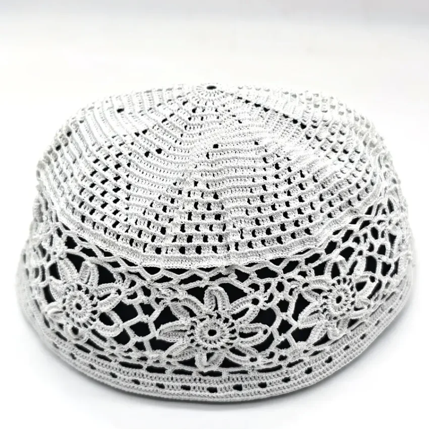 Beyaz El Örgü Takke - Tığ İşi Örme - M2 50B - 1