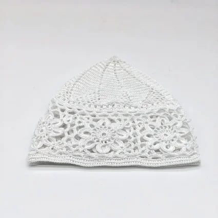 Beyaz El Örgü Takke - Tığ İşi Örme - M3 50B (1)