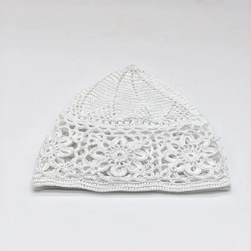 Beyaz El Örgü Takke - Tığ İşi Örme - M3 50B - 2