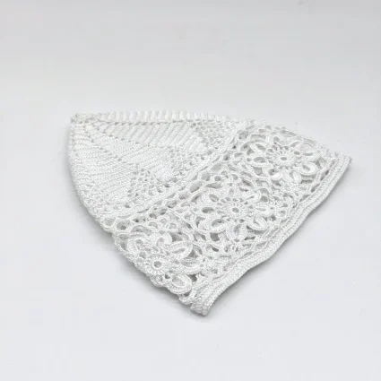 Beyaz El Örgü Takke - Tığ İşi Örme - M3 50B - 3