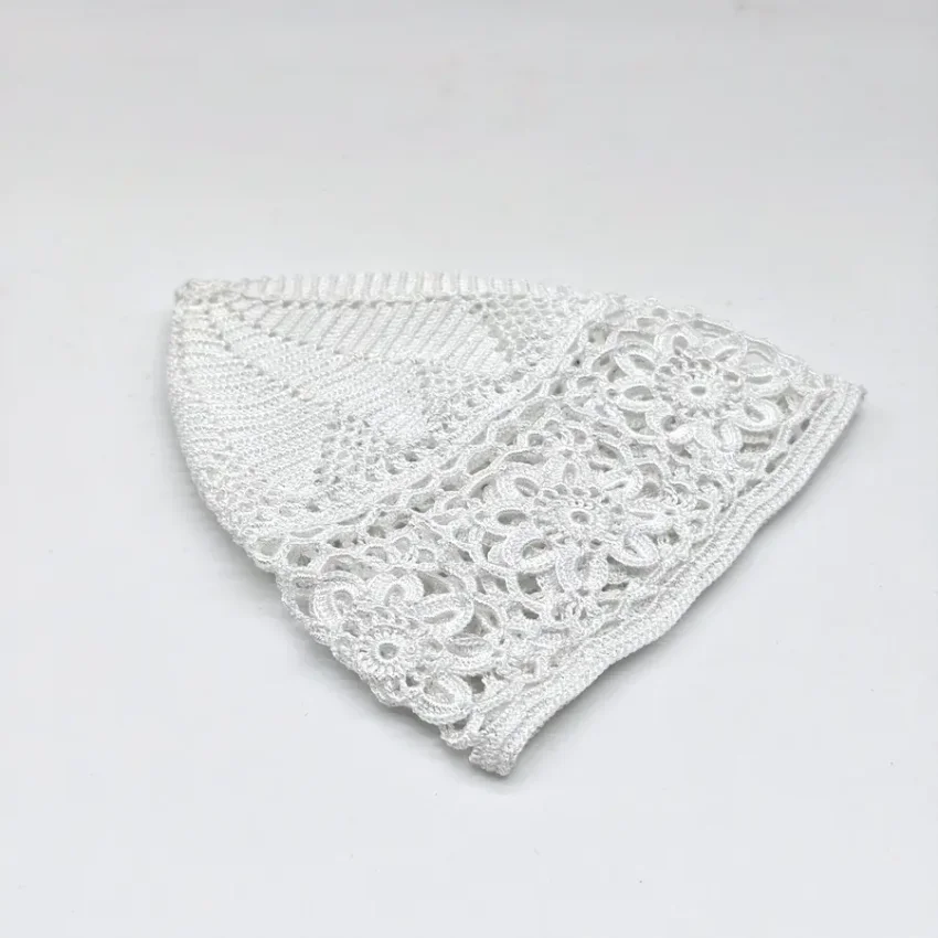 Beyaz El Örgü Takke - Tığ İşi Örme - M3 50B - 3