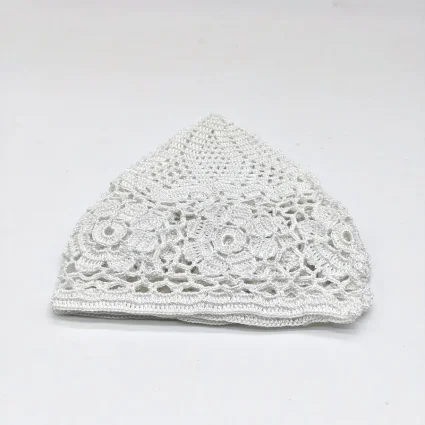 Beyaz El Örgü Takke - Tığ İşi Örme - M4 48B (1)