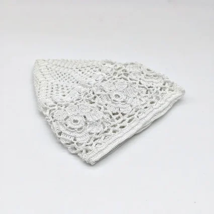 Beyaz El Örgü Takke - Tığ İşi Örme - M4 48B - 3