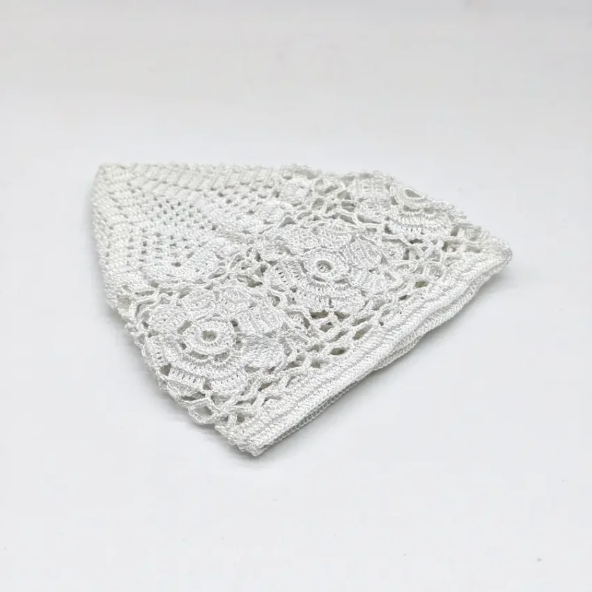 Beyaz El Örgü Takke - Tığ İşi Örme - M4 50B - 3