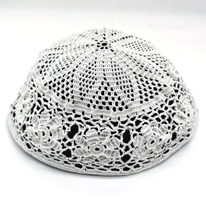 Beyaz El Örgü Takke - Tığ İşi Örme - M4 50B - 1