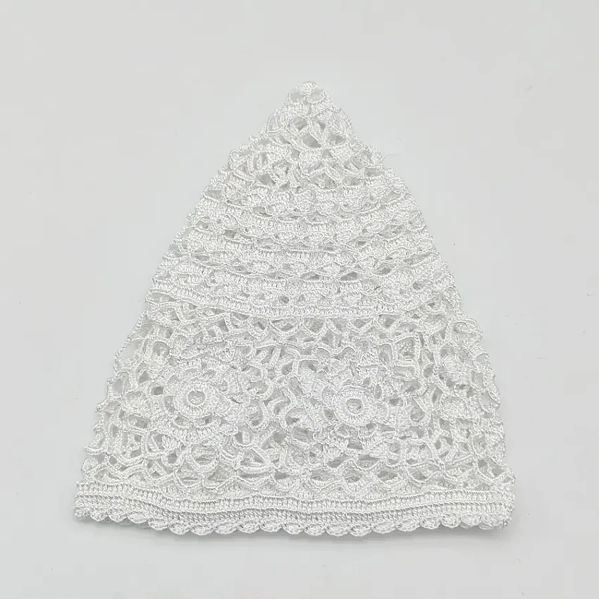 Beyaz El Örgü Takke - Tığ İşi Örme - M5 50B - 2