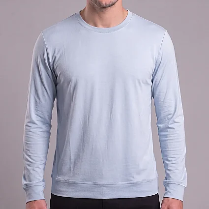 Bisiklet Yaka Siro Uzun Kol Sweatshirt Deniz Mavisi CHT