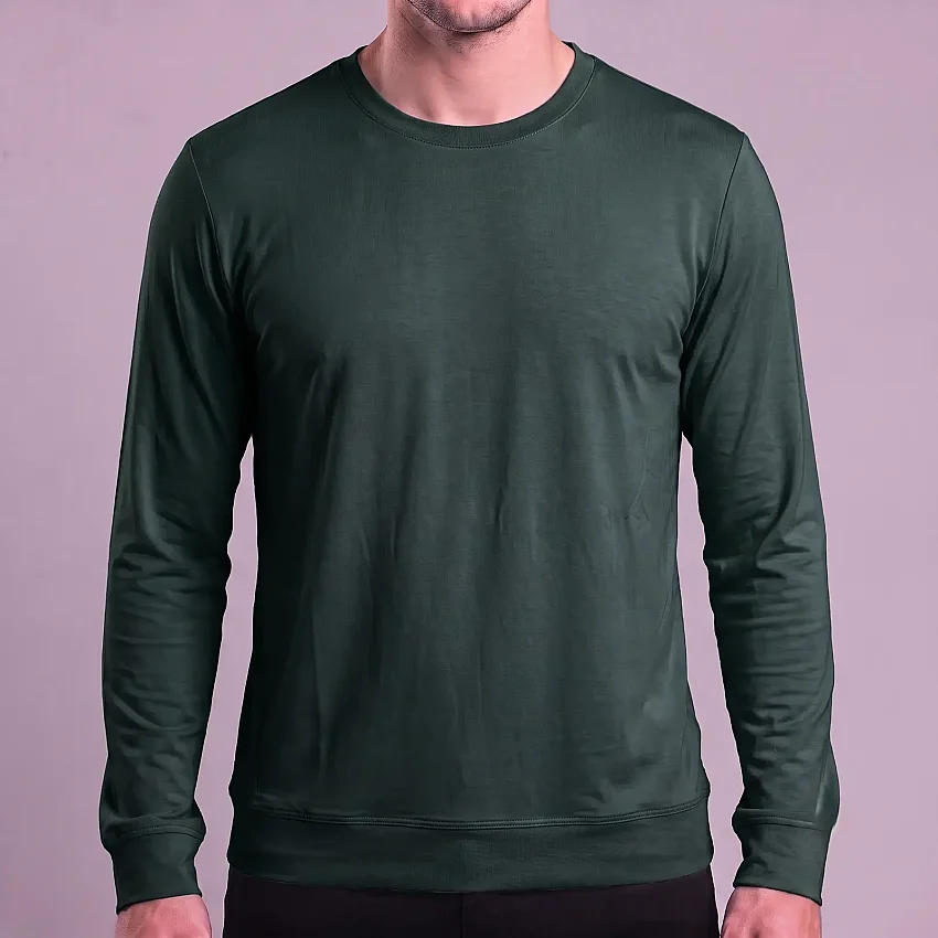 Bisiklet Yaka Siro Uzun Kol Sweatshirt Petrol Rengi CHT - 1