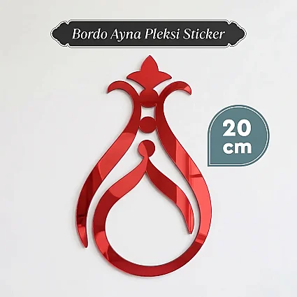 Bordo Ayna Pleksi Sticker 20 cm 