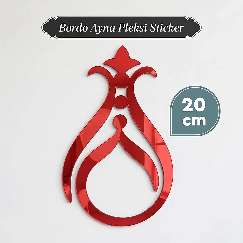 Bordo Ayna Pleksi Sticker 20 cm - 1