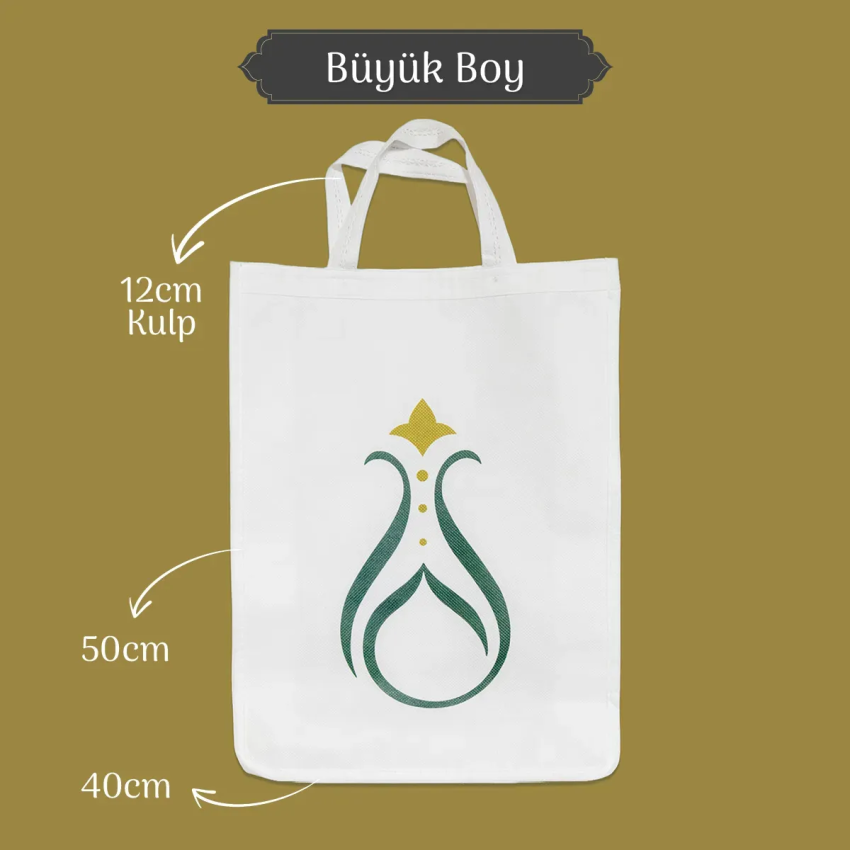 Büyük Boy Serhendi Logolu Körüklü Baskılı Tela Bez Çanta 40x50 M1 - 3