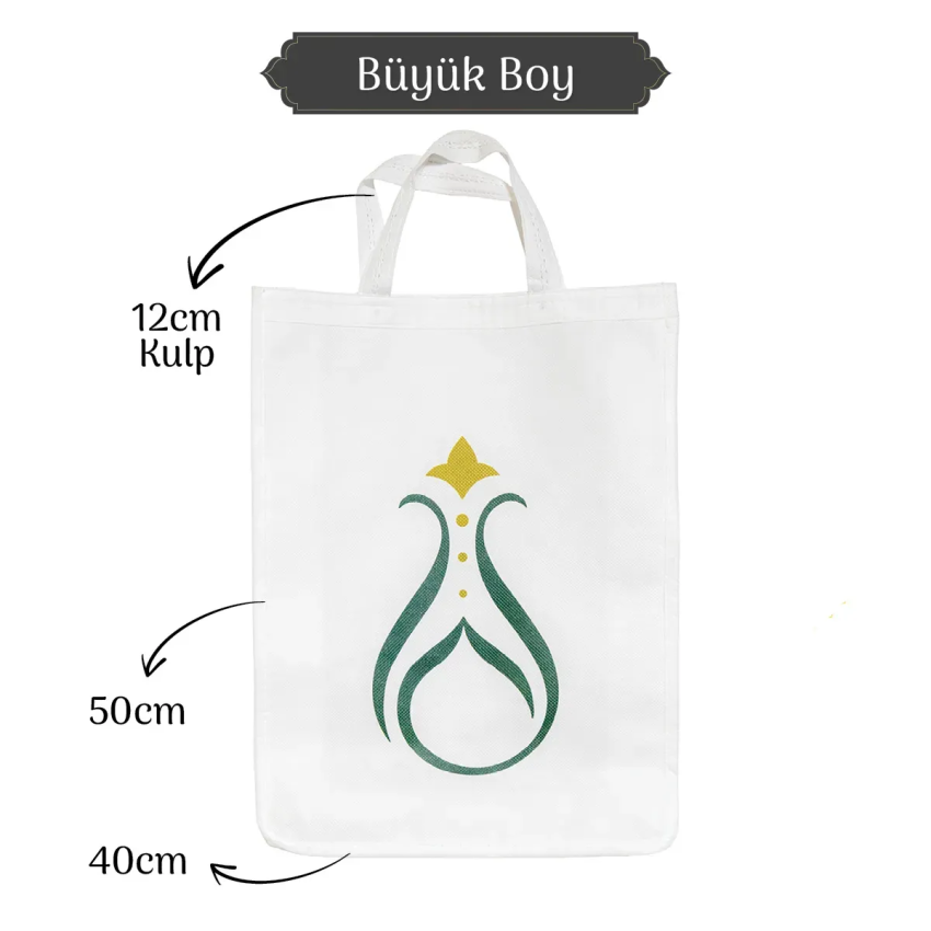 Büyük Boy Serhendi Logolu Körüklü Baskılı Tela Bez Çanta 40x50 M1 - 4