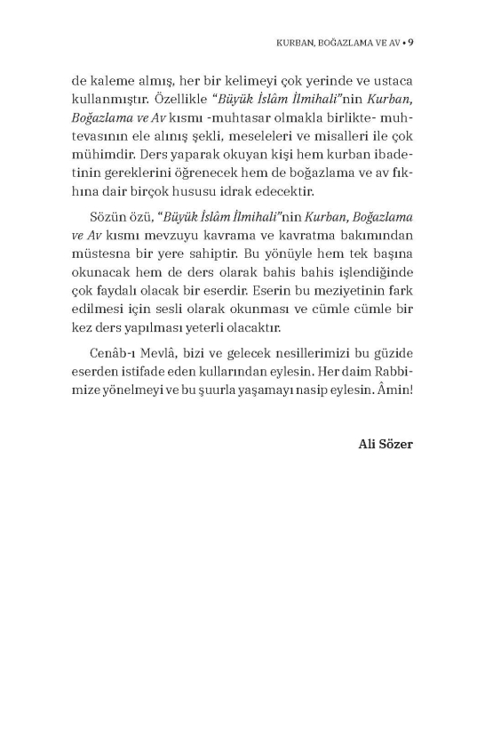 Büyük İslâm İlmihali - Kurban Boğazlama ve Av - 5